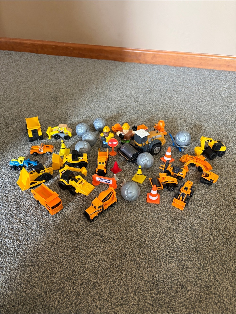 Kids Construction Vehicle Toy Set - Orange